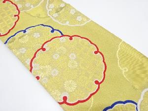 新品　雪輪に花・古典柄織り出し袋帯